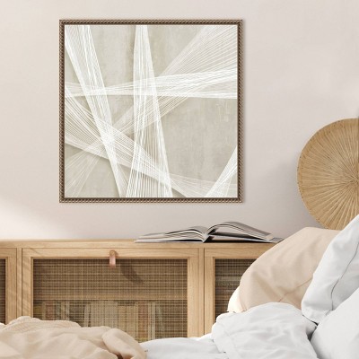Loomed Symmetry II Abstract Canvas Print with Bronze Frame