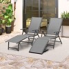 2pk Outdoor Aluminum Folding Recliner Adjustable Chaise Lounge - Crestlive Products - image 2 of 4