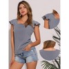 INSPIRE CHIC Women's Summer Gingham Square Neck Ruffle Sleeve Blouse - 2 of 4