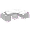 vidaXL 10 Piece Patio Sofa Set with Cushions - Black and Blue - 3 of 4