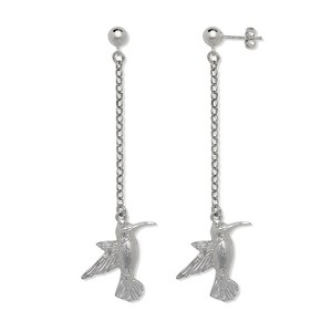 Better Jewelry Hummingbird .925 Sterling Silver Chain Earrings - 1 of 1