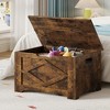 homfan Storage Chest, Wooden Storage Bench with Safety Hinges, Easy Assembly, Large Toy Chest for Entryway, Living Room, Bedroom - 2 of 4