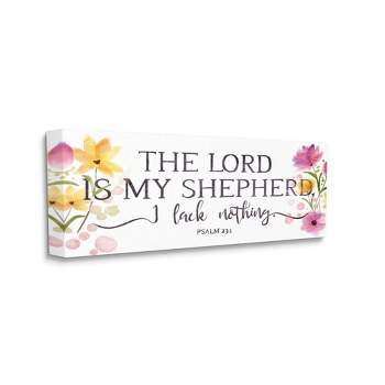 Stupell Industries Lord Is My Shepherd Faith Quote Spring Florals