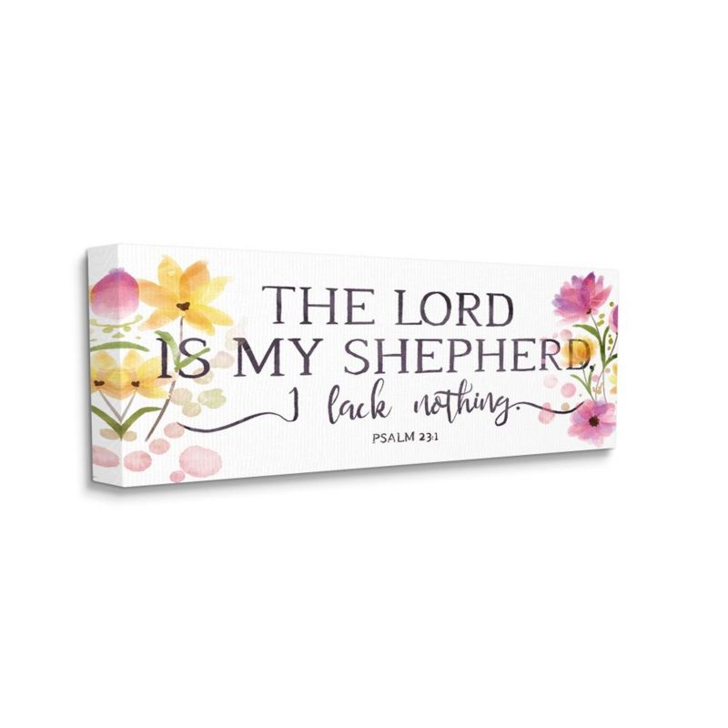 Stupell Industries Lord Is My Shepherd Faith Quote Spring Florals, 1 of 6