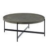 Alaterre Furniture 42" Brookline Round Coffee Table with X-Frame Metal Base - 3 of 4