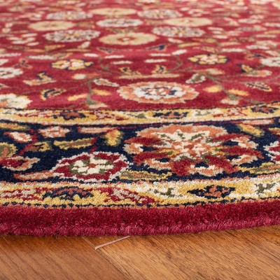 Heritage Red and Navy Hand-Tufted Wool 8' Square Rug