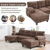 103.5" Chenille U-Shaped Sectional Sofa with Dual Chaise,Tufted Back & Storage Pockets for Living Room-Baofuwish - 3 of 4
