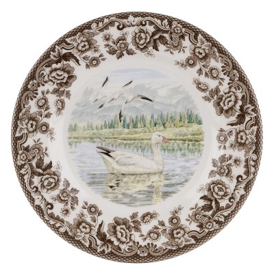 Spode Woodland 8” Dinner Plate, Perfect For Thanksgiving And Other Special Occasions, Made In England, Bird Motifs
