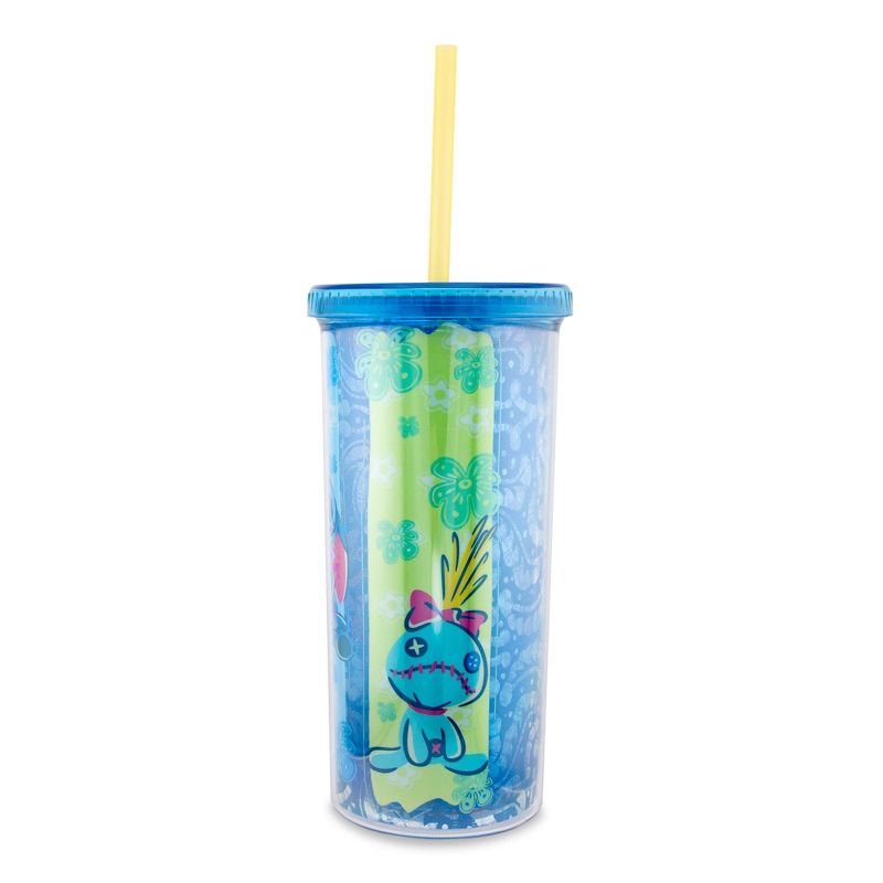 Silver Buffalo Disney Lilo & Stitch Scrump 20-Ounce Plastic Carnival Cup With Lid and Straw, 3 of 10