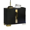 Sapphtopaz Contemporary Nightstand with 2 Drawers Unique Handle Bedside Table with Metal Legs & Acrylic Trim Night Stand for Bedroom,Living Room - 4 of 4