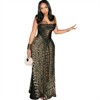 Clotth Women's Spaghetti Straps Backless Lace Up Leopard Printed Bodycon Sexy Nightclub Party Dress, Leopard - 2 of 4