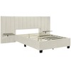 NicBex Full Size Upholstered Platform Bed Frame with Oversized Velvet Headboard,Solid Wood Slats Support,No Box Spring Needed,Easy Assembly,Beige - 3 of 4