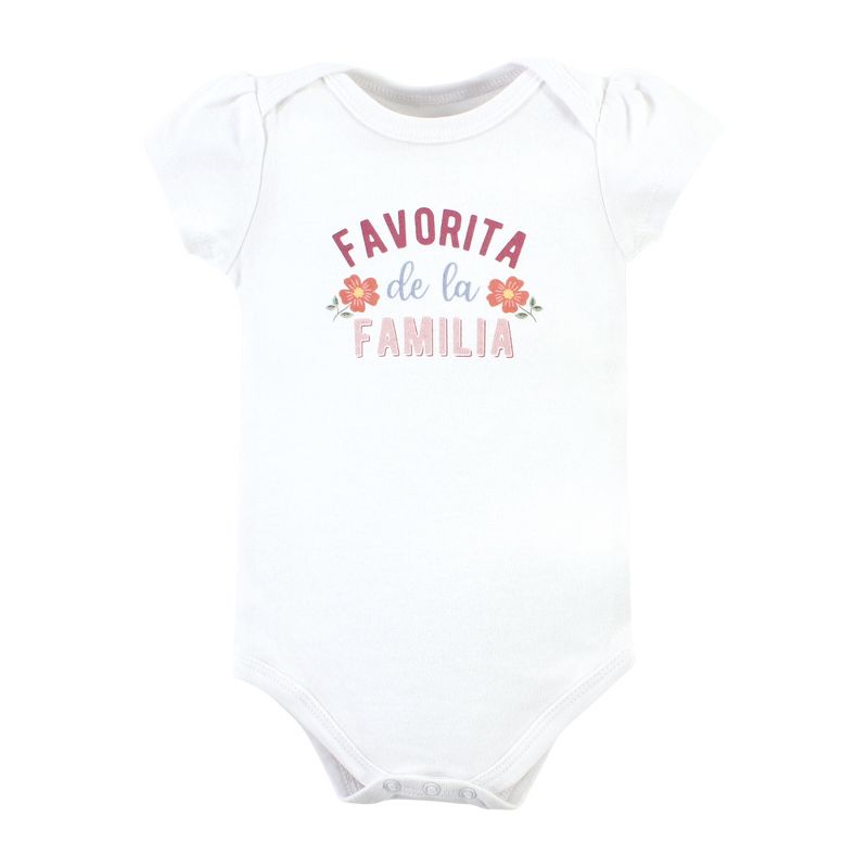Hudson Baby Infant Girl Cotton Bodysuits, Bonita 5 Pack, 5 of 8