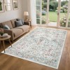 Modern Farmhouse Floral Print Area Rug for Living Room Bedroom, Modern Washable Non Slip Large Dining Room Carpet for Nursery Office Guest Room - 2 of 4