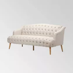 Adelia Contemporary Tufted Sofa Beige - Christopher Knight Home