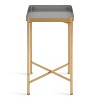 Kate and Laurel Celia Rectangle Metal Tea Table, 14x14x26, Gray and Gold - 3 of 4
