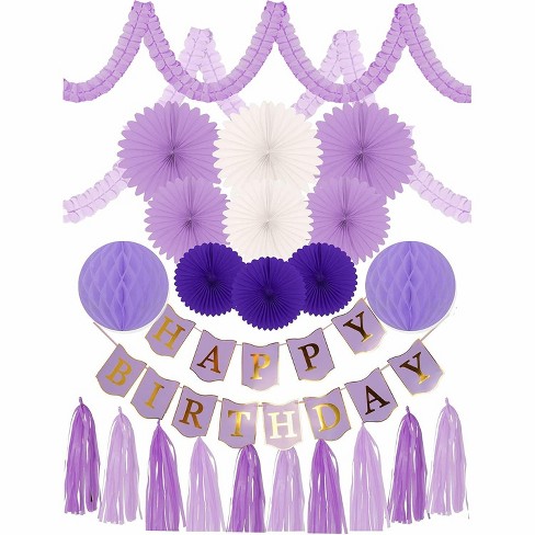 Meant2tobe Happy Birthday Decoration - Purple- 24 Pieces - image 1 of 4