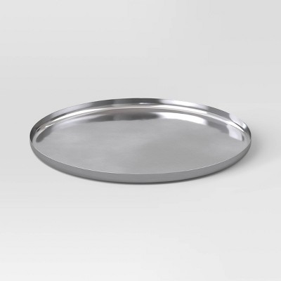 Aluminum Charger Plate Silver - Threshold™: Luxury Round Serving Tray, 14.125", Spot Clean, Not Microwave/Dishwasher Safe