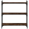 vidaXL Bookcase 3-Tier Smoked Oak 31.5 in.x11.8 in.x33.9 in. Engineered Wood - 4 of 4