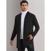 Lars Amadeus Men's Lightweight Ruffle Shawl Collar Draped Open Front Cardigan - 2 of 4