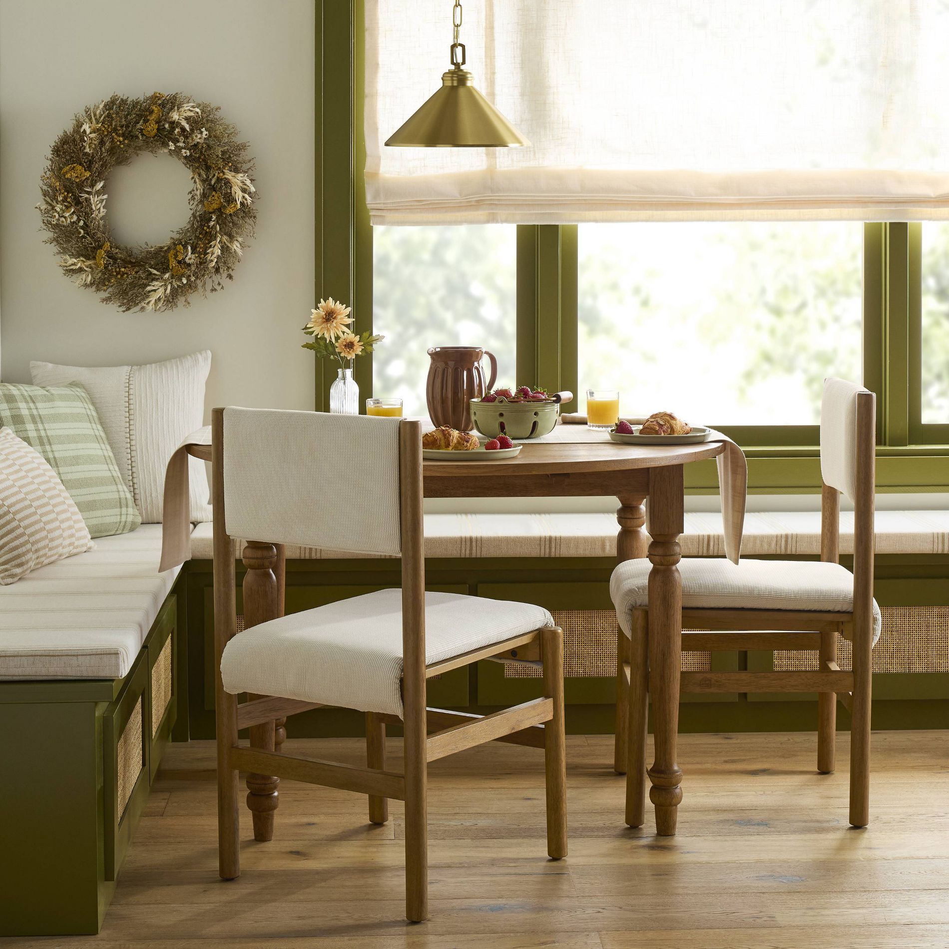Dowel Leg Upholstered Armless Dining Chair - Cream - Hearth & Hand™ with Magnolia Furniture