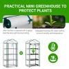 SEVOBAL Greenhouse Mini 4 Tier Green Houses Rolling Door Full Plant Grow Early Spring Seed Germination Indoor Growing Outdoor, White, 72"*48.5"*8.5" - 4 of 4