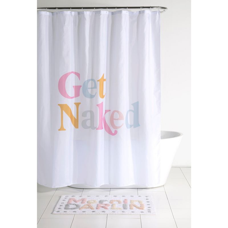 Shiraleah "Get Naked" White Shower Curtain, 4 of 6