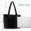 Multi Pocket Tote Bag for Women, Large Puffy Shoulder Purse Handbag with Compartments for Travel,Work,GYM (Black) - 4 of 4