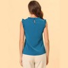 INSPIRE CHIC Women's Ruffled Curved Hem Business Office Vintage Sleeveless Blouse - 4 of 4