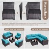 ALAULM 9 Pieces Patio Furniture Set, Rattan Wicker Sofa Set, Outdoor Conversation Sets w/Swivel Rocking Chairs Sectional Sofa - 3 of 4