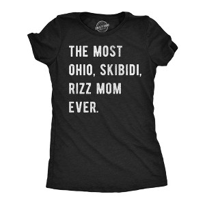 Womens  Funny T Shirts The Most Ohio Skibidi charm Mom Ever Internet Meme Graphic Novelty Tee for Ladies - Crazy Dog Women's T Shirt - 1 of 4