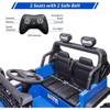 24V Kids Ride on 2 Seaters Electric Car with Remote Control, 2 * 120W Motors Battery Powered 20" Extra Large Seats, Blue - 3 of 4