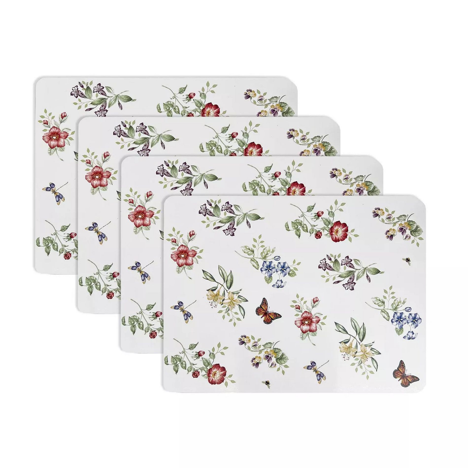Lenox Butterfly Meadow Garden Cork Placemats, Set of 4 - Multicolor - 12x16