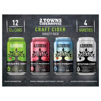 2 Towns Hard Cider Variety Pack - 12pk/12 fl oz Cans
