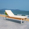 Nuca Sunlounger - Outdoor - PAT7084 - Natural/White -Safavieh - 3 of 4