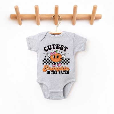 The Juniper Shop Cutest Pumpkin Checkered Baby Bodysuit