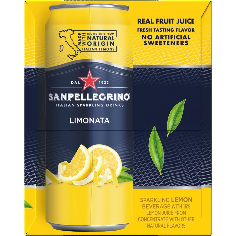 Sanpellegrino Lemon Italian Sparkling Beverage - 6pk/11.15 fl oz Cans, 4 of 9