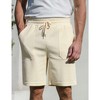 Men's Shorts with Pocket Casual Lounge Shorts Pants Summer Waffle Shorts Drawstring Elastic Waist Running Shorts - Beige S - 4 of 4
