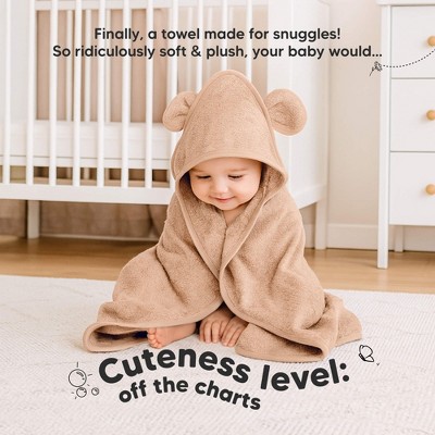 Condition photo showing As Is for keababies 2-pack hooded baby towels for newborn - 30x30 soft & absorbent viscose from bamboo baby ba