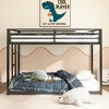 Bunk Bed Metal Black for Kids and Adult, Low Profile Twin over Full Bunk Bed with Ladder and Guardrails - 2 of 4