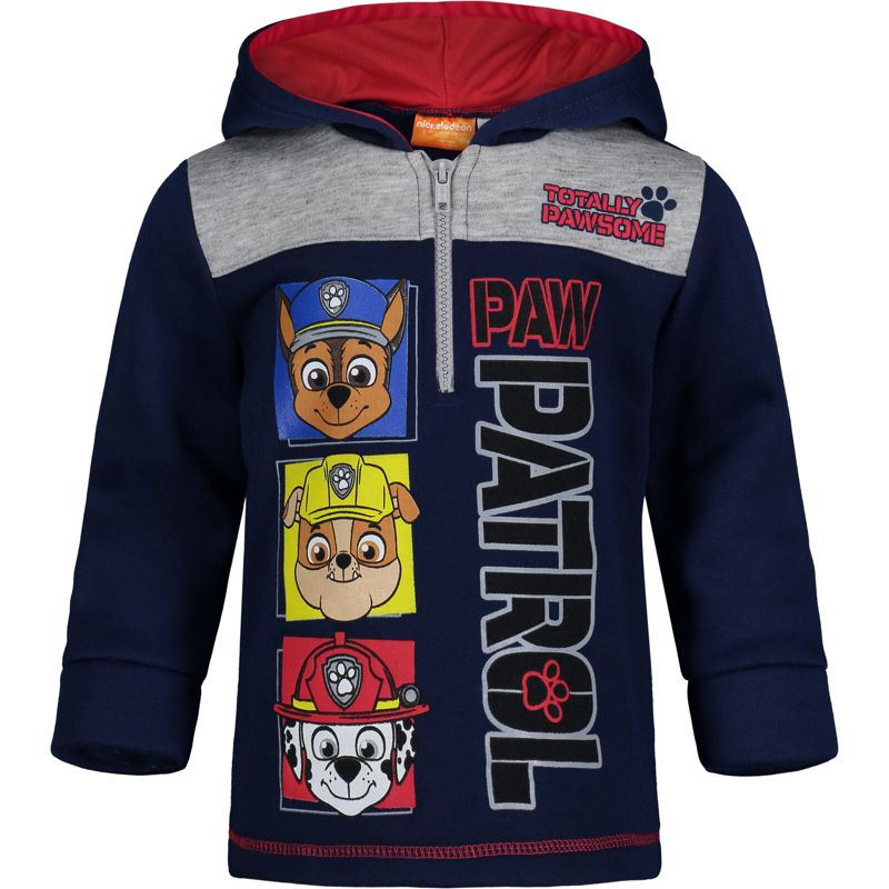 PAW Patrol Chase Rubble Marshall Half Zip Hoodie Toddler, 1 of 8