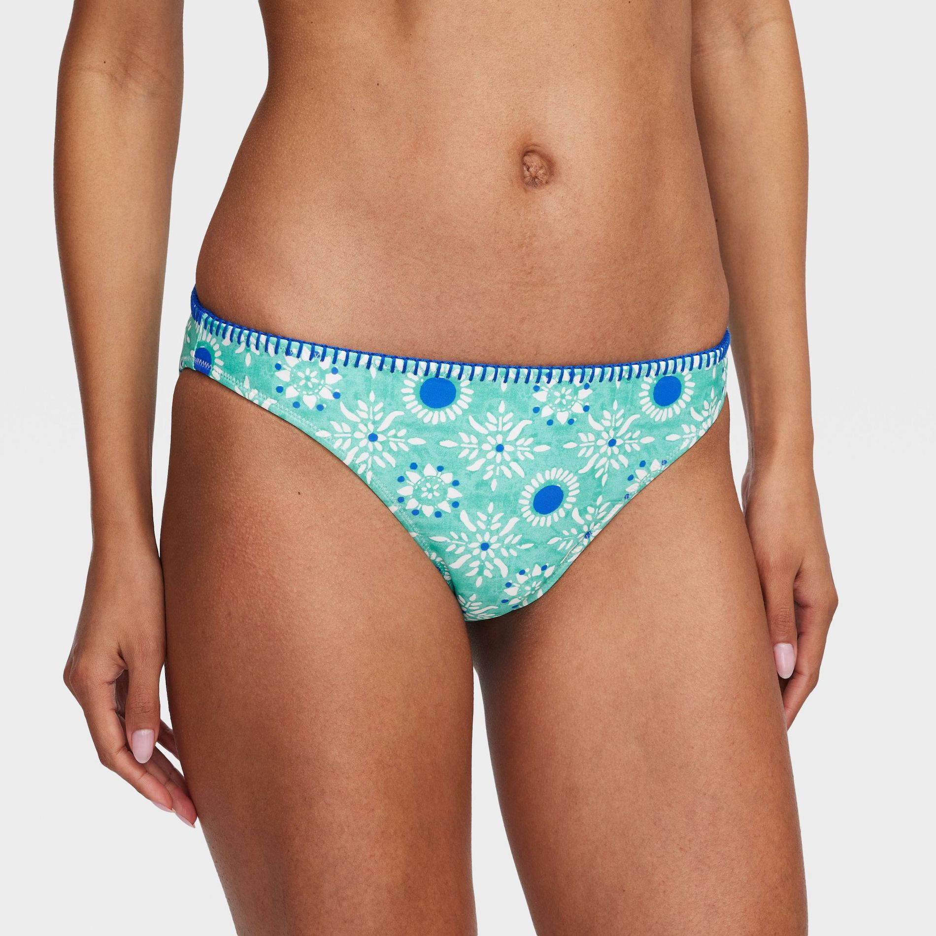 Women's Star Medallion/Multi Stripe Reversible Bikini Bottom Teal/Blue - Roller Rabbit x Target
