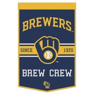 24" x 38" MLB Milwaukee Brewers Wool Banner - 1 of 3