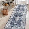 Washable Vintage Floral Living Room Rugs, Distressed Print Non Slip Bedroom Carpet, Retro Accent Large Dining Room Kitchen Rugs - 2 of 4