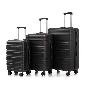 Ridstar 3-Piece ABS Material Spinner Luggage Set with Combination Lock-Dark Gray - 1 of 4