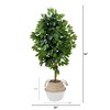 Nearly Natural 4.5-ft Artificial Ficus Tree with Double Trunk in Handmade Cotton & Jute Basket DIY KIT - 4 of 4