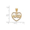 Black Bow Jewelry 14k Yellow Gold Plated Sterling Silver Alpha Chi Omega Greek Life Pendant - 2 of 3