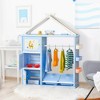 Qaba Kids Toy Storage Organizer with 2 Bins, Coat Hanger, Bookshelf and Toy Collection Shelves - 3 of 4