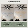 Siljoy 60-in Black Ceiling Fan with black or oak Color Blades Ceiling Fan With Light-Remote Included - 3 of 4