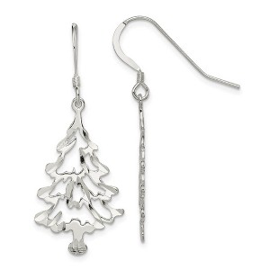 Black Bow Jewelry Sterling Silver Christmas Tree Earrings - 1 of 4
